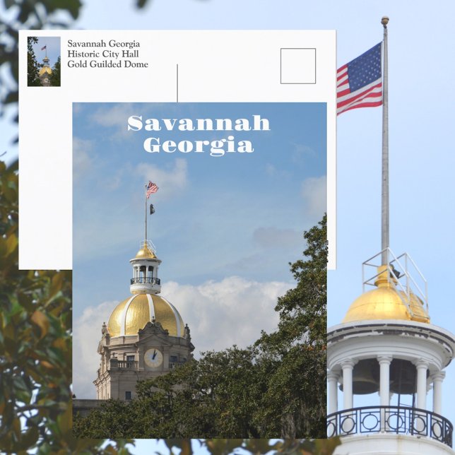 Carte Postale Savannah Georgia Historic City Hall Photographie (Créateur téléchargé)