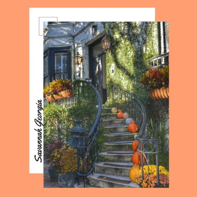 Carte Postale Savannah Georgia Historic Home Automne (Créateur téléchargé)