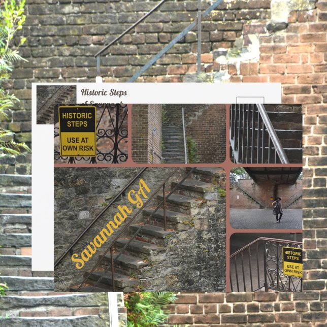 Carte postale Savannah Georgia Historic Steps (Créateur téléchargé)