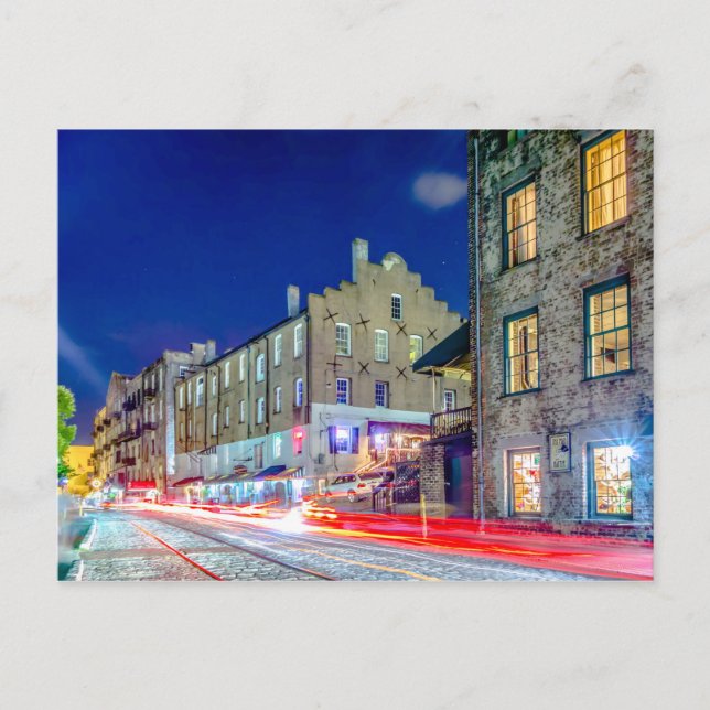 Carte Postale savannah georgia ville usa front de mer soirée riv (Devant)