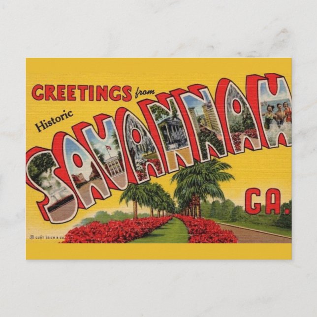 Carte Postale Savannah Géorgie (Devant)
