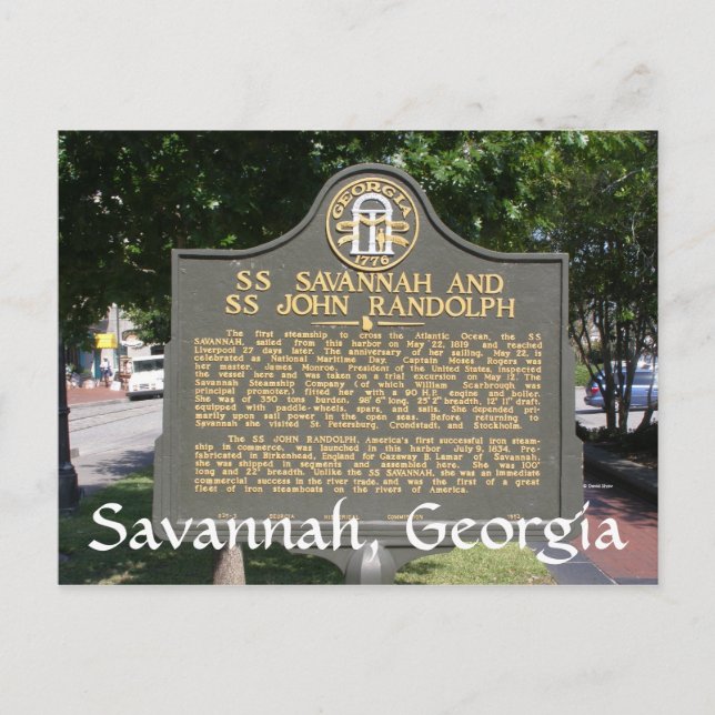 Carte Postale Savannah, Géorgie (Devant)