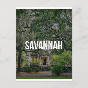 Carte Postale Savannah Géorgie Maison Historique et Chênes Vifs