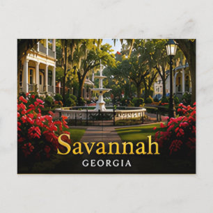 Carte Postale Savannah Georgie Spanish Moss & Places Historiques