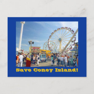 Carte postale Save Coney Island ! (bleu)