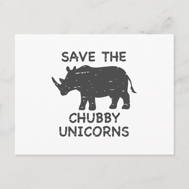 Carte Postale Save the chubby unicorns - choose background color (Devant)