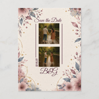 Carte Postale Save the Date Aquarelle Florale