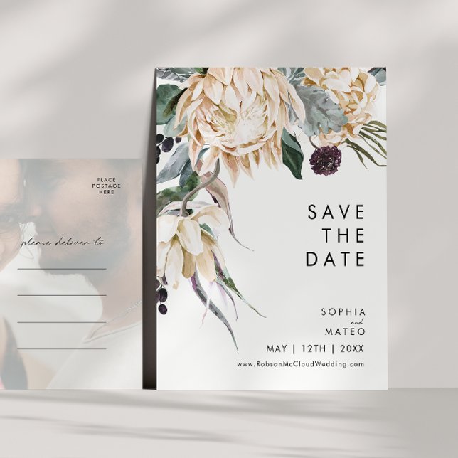 Carte postale "Save The Date" avec photo délavée d (Créateur téléchargé)