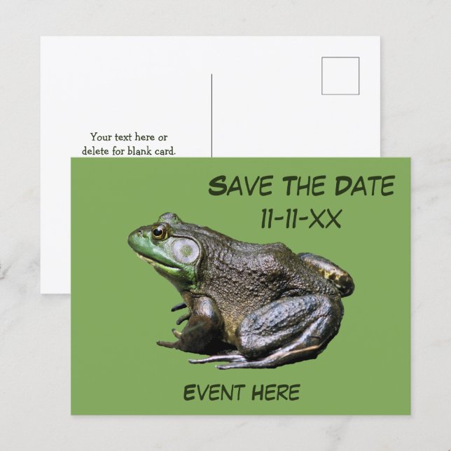 Carte Postale Save The Date Bullfrog Nature (Devant / Derrière)