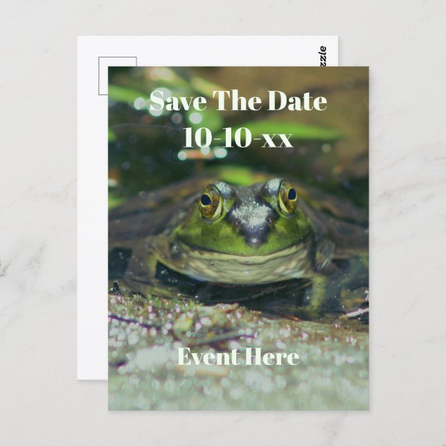 Carte Postale Save The Date Cute Frog Nature  (Devant / Derrière)