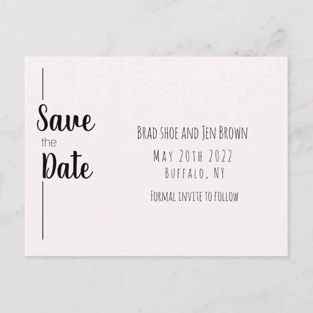 Carte Postale Save the date! Enregistrer L'Invitation Date (Devant)