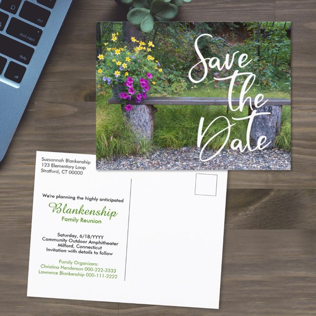 Carte Postale Save The Date Family Reunion Rustic Rural Floral (Créateur téléchargé)