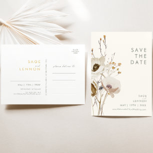 Carte postale "Save The Date" Fleur sauvage fantai