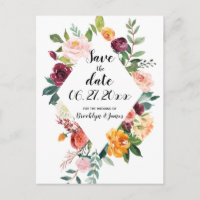 Save The Date Postcards Beautiful Fall Flowers