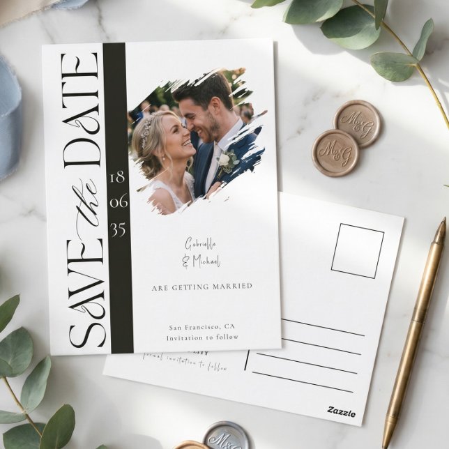 Carte postale "Save the Date" pour mariage avec ph (Créateur téléchargé)