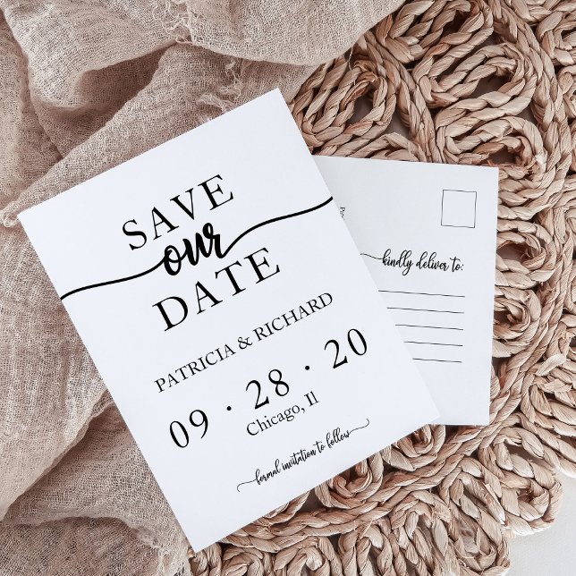 Carte Postale "Save The Date" pour Mariage Minimal (Créateur téléchargé)