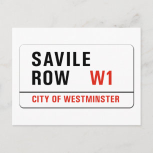 Carte Postale Savile Row, London Street Sign
