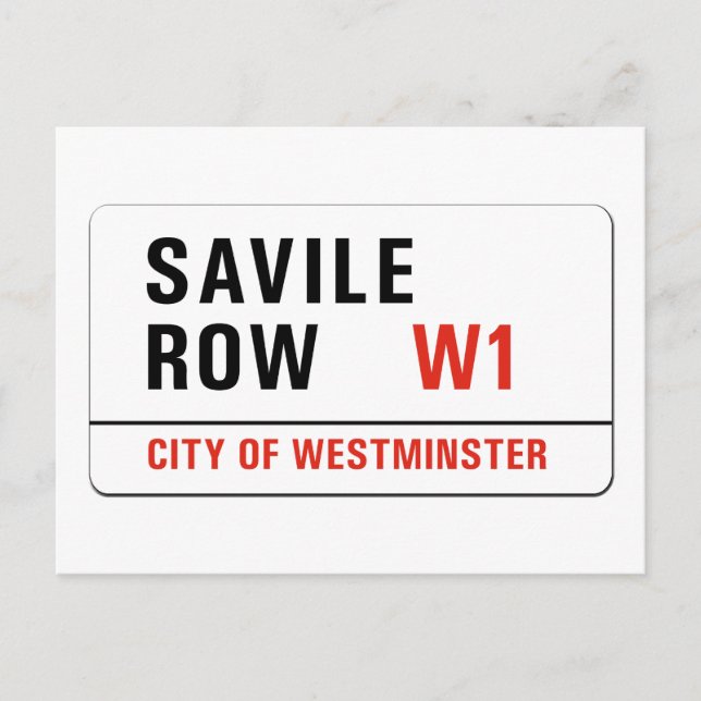 Carte Postale Savile Row, London Street Sign (Devant)