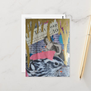 Carte Postale Savon de toilette pour femme vintage et collage mi