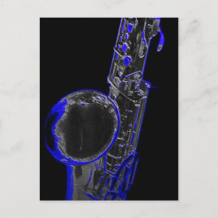 Carte Postale Sax bleu