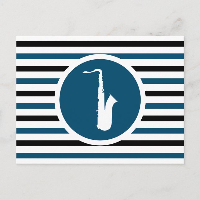 Carte postale Saxophone Chic Strié (Devant)