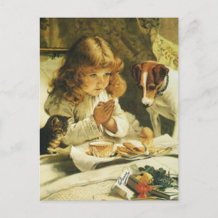 Carte Postale Saying Our Prayers, Suspense Charles Burton Barber