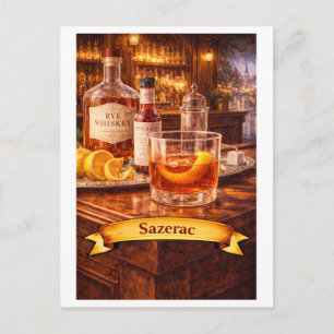 Carte Postale Sazerac Cocktail (Série de la cuisine américaine)