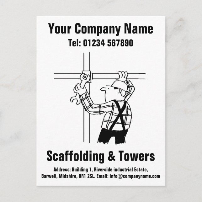 Carte Postale Scaffolder ou Scaffolding Company (Devant)