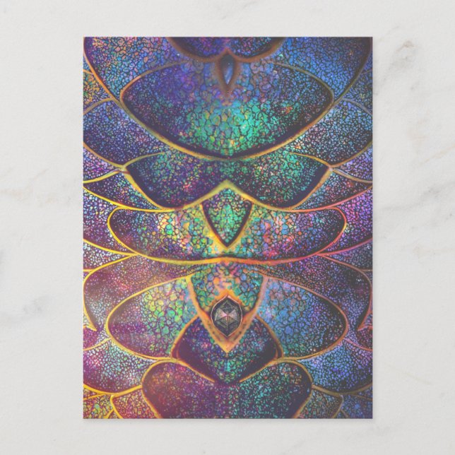 Carte Postale Scales de dragons Abstraits de Whimsical Cool Frac (Devant)