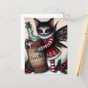 Carte Postale Scandale Noël Vampire Fairy Kitty Avec Eggnog
