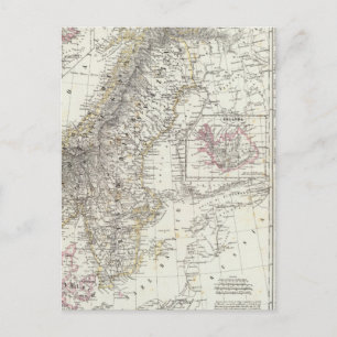 Carte Postale Scandinavie, Suède, Norvège