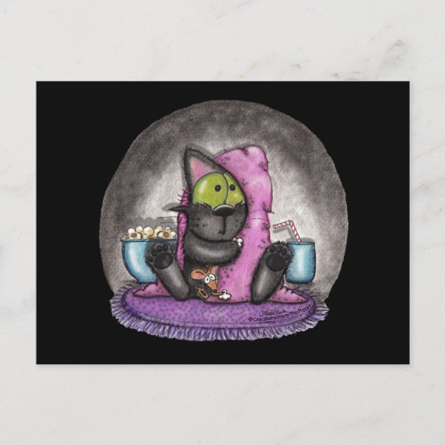 Carte Postale Scanner - Chat et souris (Devant)