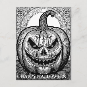 Carte Postale Scanner Halloween Citrouille