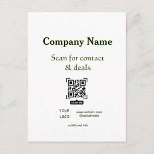 Carte Postale scanner le QR pour le nom de l'entreprise du site