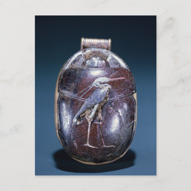 Carte Postale Scarab avec Héron, du Tombeau de Toutankhamon (Devant)