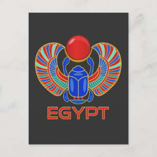 Carte Postale Scarab Égyptien Avec Le Mot Egypte