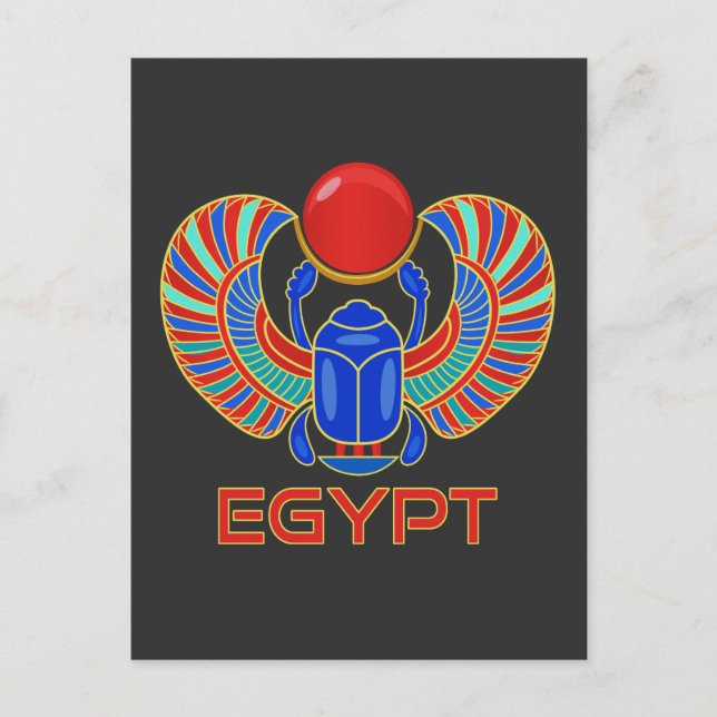 Carte Postale Scarab Égyptien Avec Le Mot Egypte (Devant)