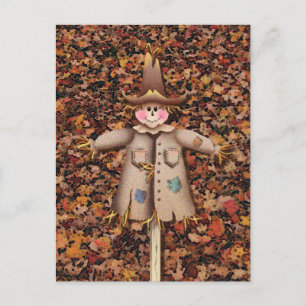 Carte Postale SCARECROW & FEUILLES par SHARON SHARPE