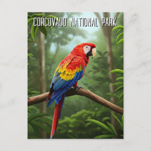 Carte Postale Scarlet Macaw dans le parc national du Corcovado V