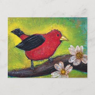 Carte Postale Scarlet Tanager Bird