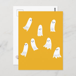 Carte Postale Scarry Halloween Ghosts Scandi Design Éffrayant