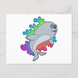 Carte Postale Sceau avec lunettes