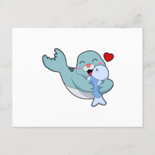 Carte Postale Sceau avec poisson