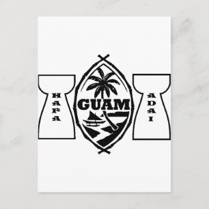 Carte Postale Sceau de Guam avec pierres en lattes