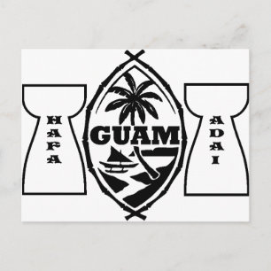 Carte Postale Sceau de Guam avec pierres en lattes