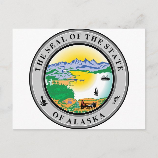 Carte Postale Sceau de l'état de l'Alaska (Devant)