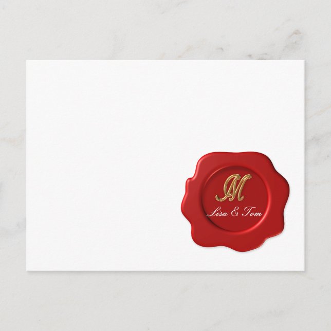 Carte Postale Sceau de monogramme de mariage (Devant)