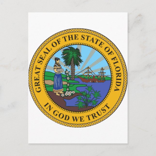 Carte Postale Sceau d'État de Floride (Devant)