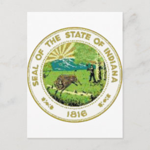 Carte Postale Sceau d'état de l'Indiana