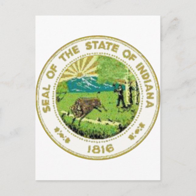 Carte Postale Sceau d'état de l'Indiana (Devant)